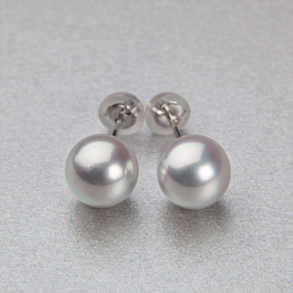 オーロラ真多麻真珠 ピアス8.5-9.0mm PT900 - Pearl for Life