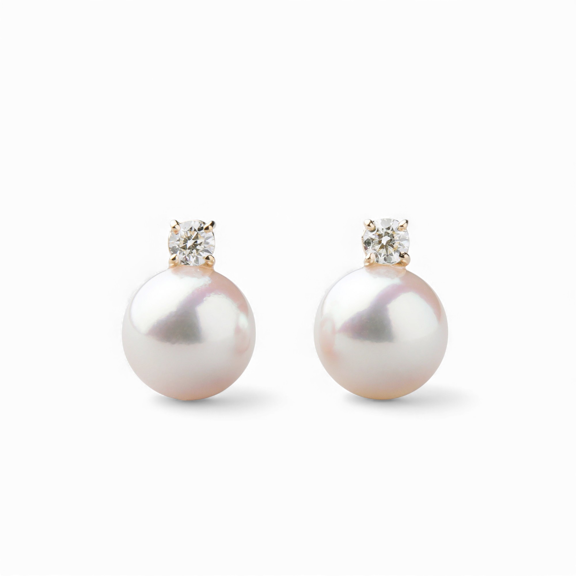 オーロラ花珠真珠 ピアス8.5-9.0mm PT900 -TOP Quality- [WSP] | 花珠