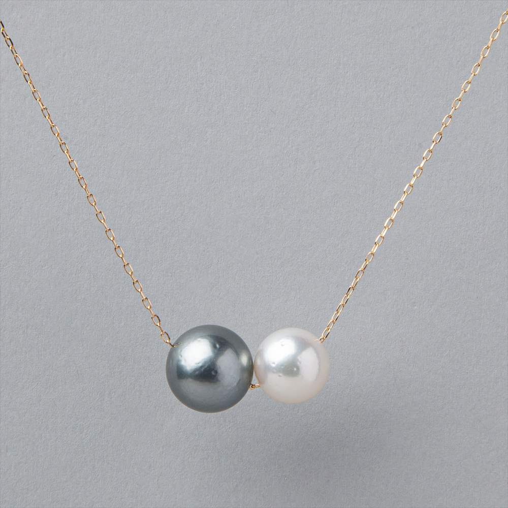 タヒチ黒蝶/南洋白蝶真珠 スルーペンダント 10-12mm K18WG | Pearl for