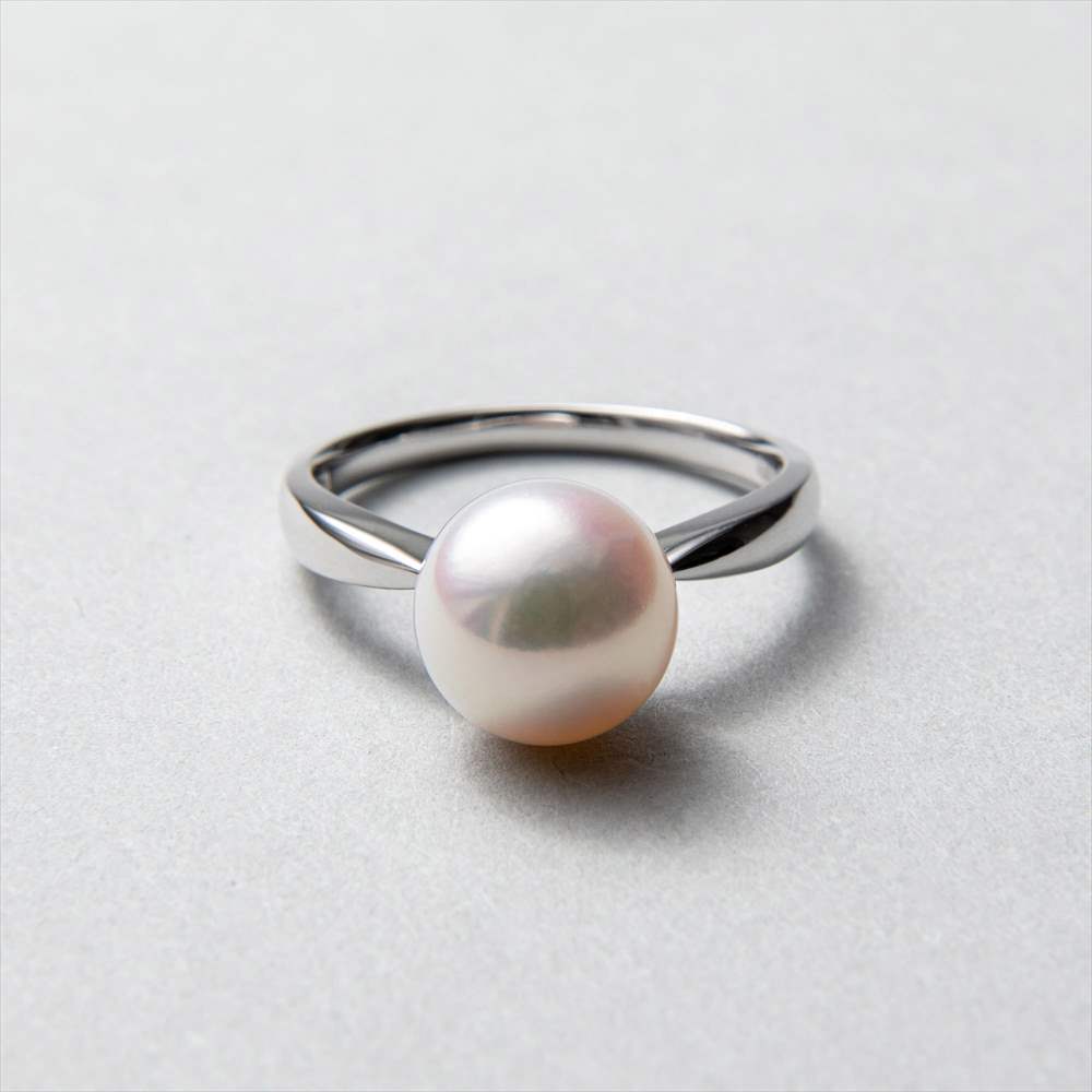 オーロラ花珠真珠 リング9.0-9.5mm PT900 -Premium- - Pearl for Life