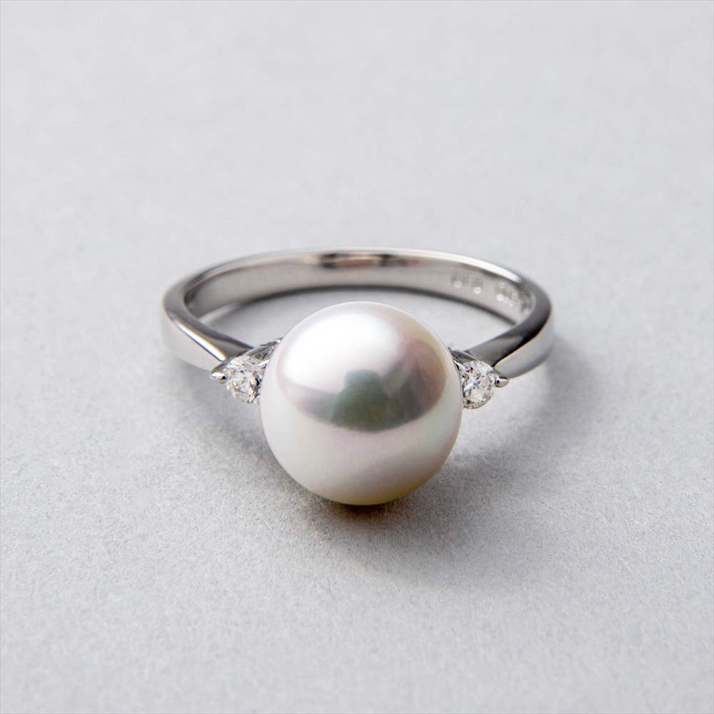 オーロラ花珠真珠 リング9.0-9.5mm PT900 -Premium- - Pearl for Life