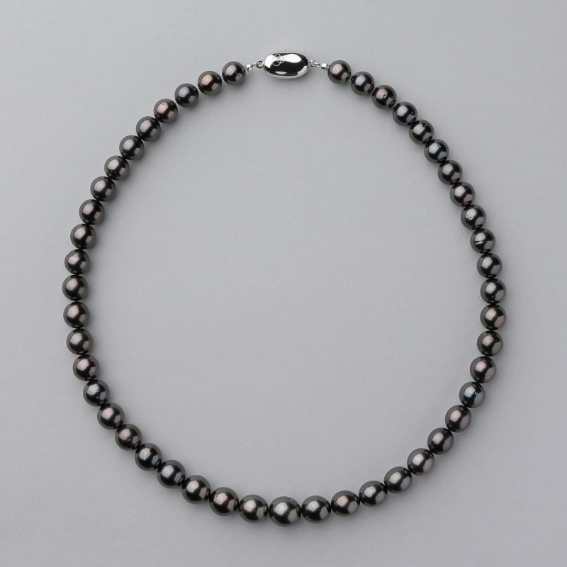 黒蝶真珠ネックレス  8.0-10.3mm  南洋 タヒチ産 黒真珠 新品