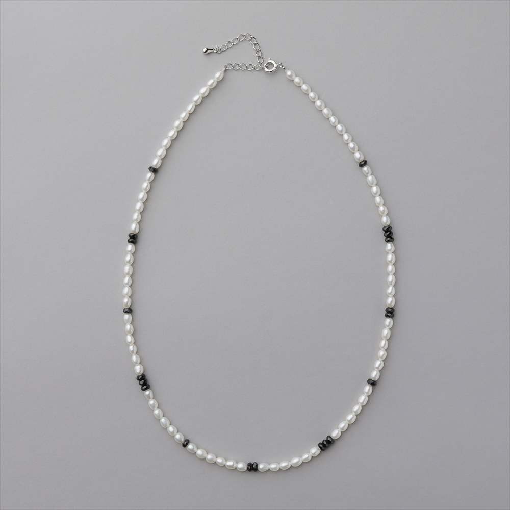 淡水真珠×ブラックスピネル ネックレス 3.5-4.0mm | 淡水真珠ネックレス