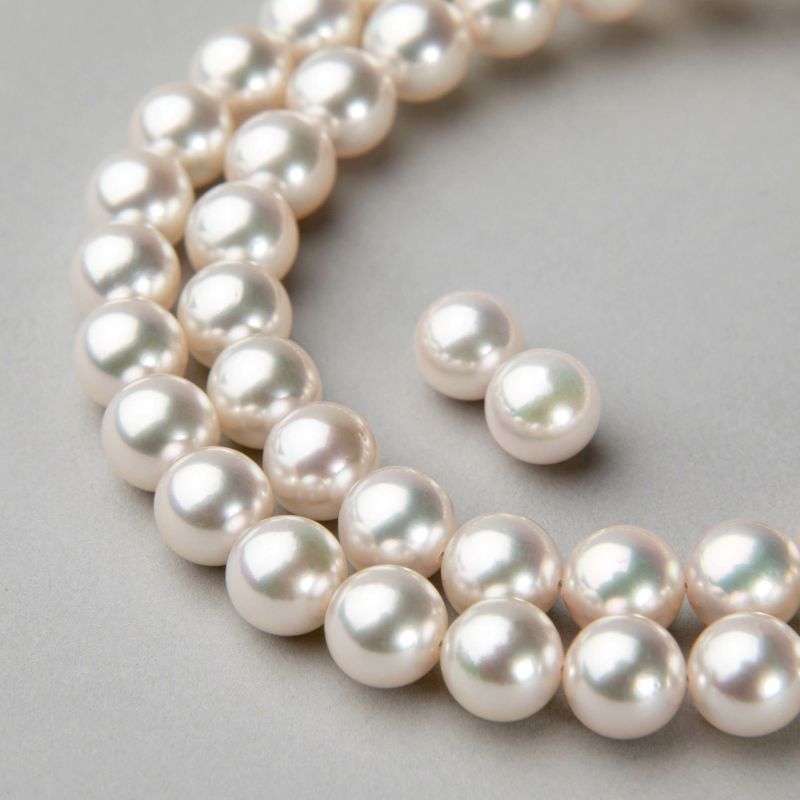 花珠真珠 ネックレス 2点セット 7.5-8.0mm ≪グッドクオリティ花珠≫ AAA 花珠鑑別書付 パールネックレス パールピアス イヤリング [n2]（卸直販 還元価格）（アコヤ真珠 真珠ネックレス 高品質 本真珠）