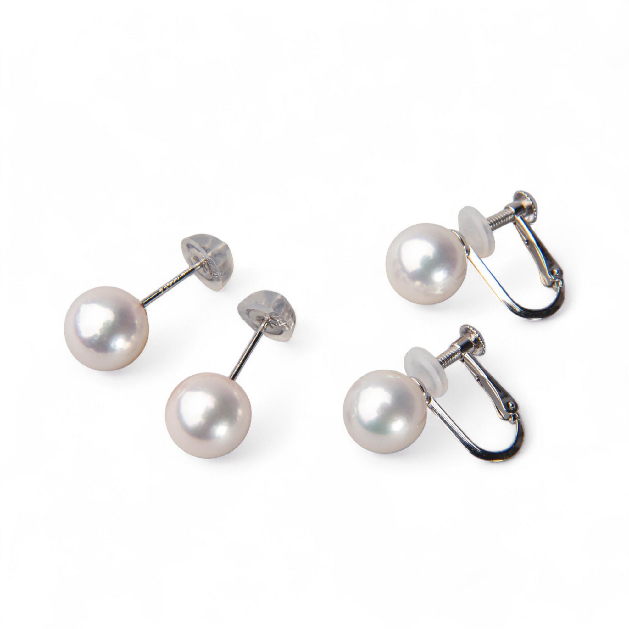 花珠真珠 ネックレス 2点セット 7.5-8.0mm ≪グッドクオリティ花珠≫ AAA 花珠鑑別書付 パールネックレス パールピアス イヤリング [n2]（卸直販 還元価格）（アコヤ真珠 真珠ネックレス 高品質 本真珠）