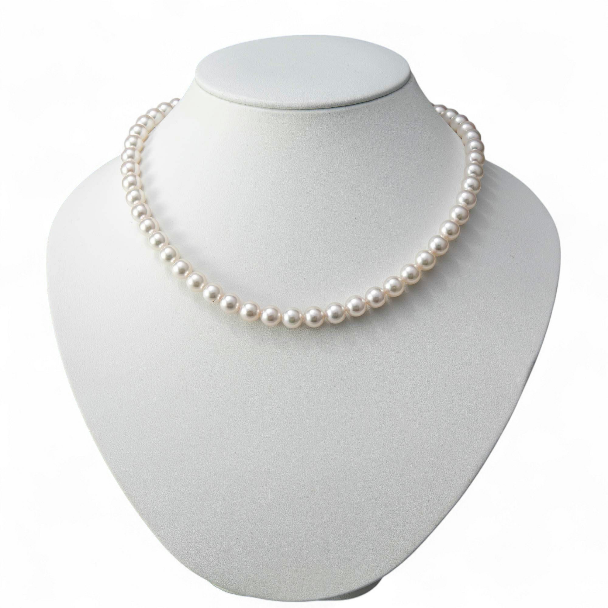 《隣と差がつく》 あこや真珠 パールネックレス＆ピアス 2点セット 7.5-8.0mm BBB～C  真珠ピアス イヤリング [n2][人気 ロングセラー]（真珠ネックレス パール アコヤ本真珠）（冠婚葬祭 フォーマル 入学式 卒業式 成人式）
