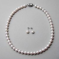 《隣と差がつく》 あこや真珠 パールネックレス＆ピアス 2点セット 8.0-8.5mm A～BBB～C  真珠ピアス イヤリング [n2][人気 ロングセラー]（真珠ネックレス パール アコヤ本真珠）（冠婚葬祭 フォーマル 入学式 卒業式 成人式）
