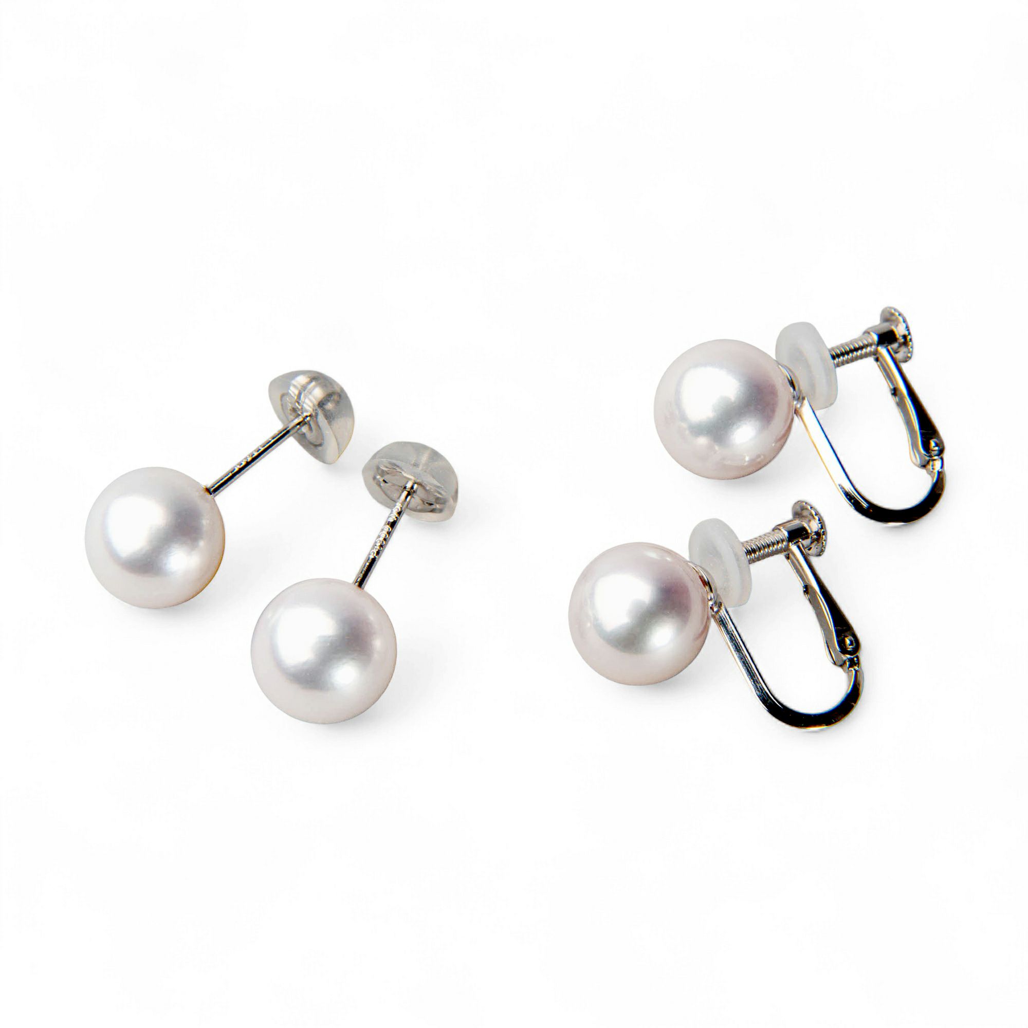 花珠真珠 ネックレス 2点セット 7.5-8.0mm ≪トップクオリティ花珠≫ 最高品質 AAA 花珠鑑別書付  パールネックレス パールピアス イヤリング [n5][80-4508]（真珠ネックレス アコヤ真珠 本真珠）（冠婚葬祭 フォーマル 入学式 卒業式 成人式 厄除け 結納 贈答）