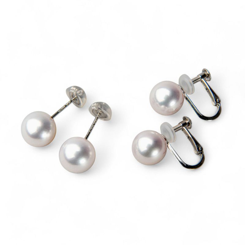 花珠真珠 ネックレス 2点セット 8.0-8.5mm ≪トップクオリティ花珠≫ 最高品質 AAA 花珠鑑別書付  パールネックレス パールピアス イヤリング [n5][80-4509]（真珠ネックレス アコヤ真珠 本真珠）（冠婚葬祭 フォーマル 入学式 卒業式 成人式 厄除け 結納 贈答）