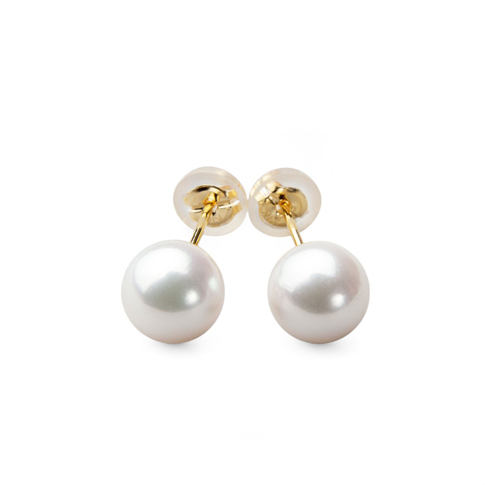 オーロラ花珠真珠 ピアス7.5-8.0mm K18YG | 花珠真珠ピアス・イヤリング