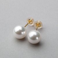 オーロラ花珠真珠 ピアス8.0-8.5mm K18YG | 花珠真珠ピアス・イヤリング