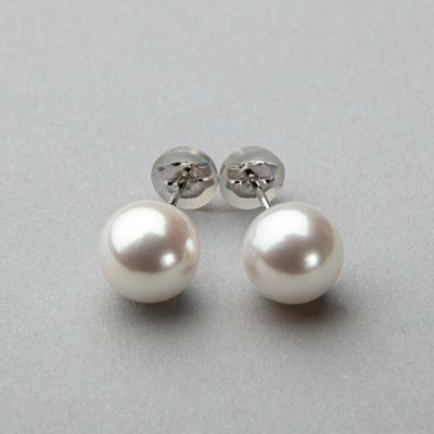 【超還元花珠ピアス】オーロラ花珠真珠 鑑別書付 パールピアス ホワイト系 8.0-8.5mm AAA Pt900 プラチナ [n4][hana-sale]（あこや真珠 ピアス スタッド）（冠婚葬祭 フォーマル プレゼント）