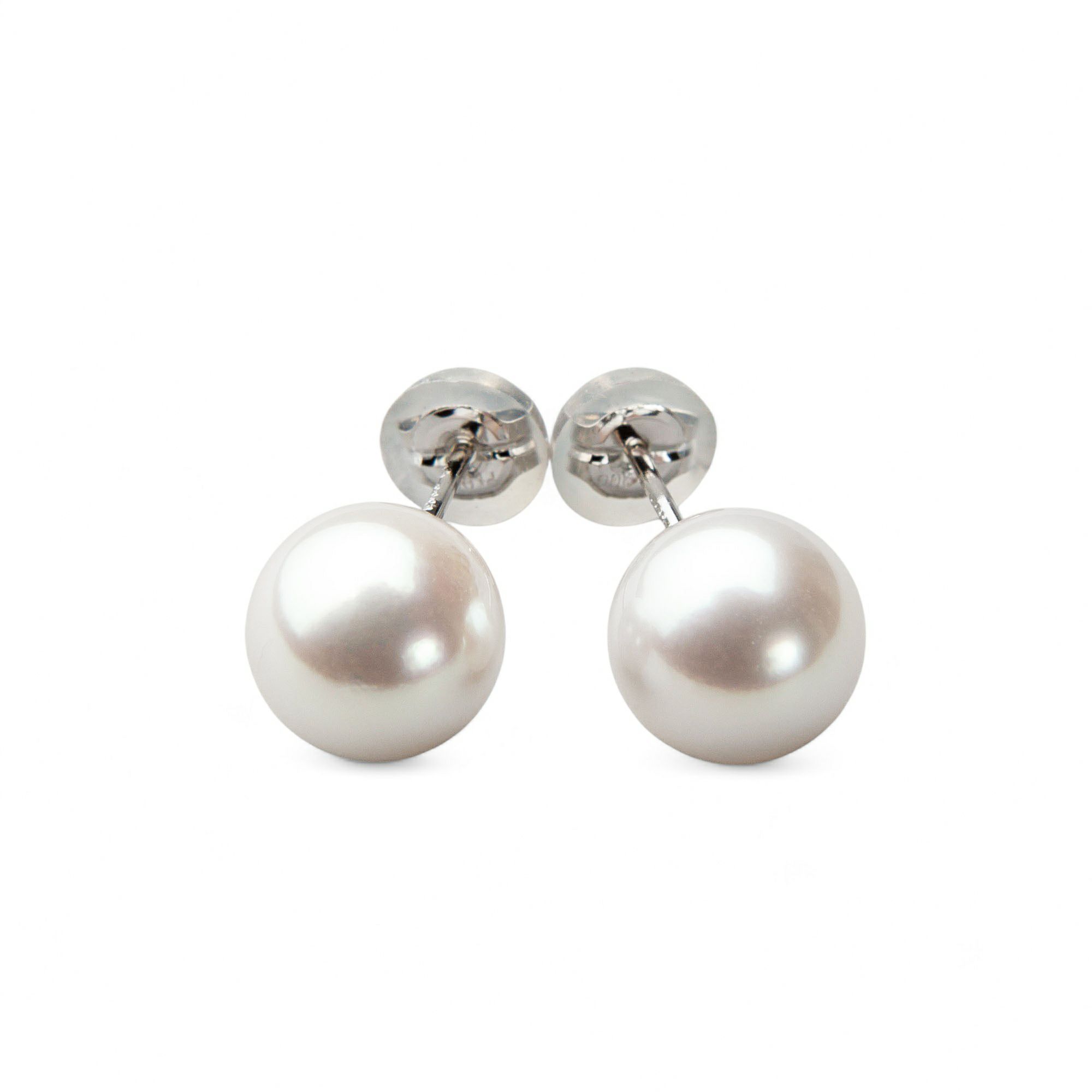 【超還元花珠ピアス】オーロラ花珠真珠 鑑別書付 パールピアス ホワイト系 8.0-8.5mm AAA Pt900 プラチナ [n4][hana-sale]（あこや真珠 ピアス スタッド）（冠婚葬祭 フォーマル プレゼント）