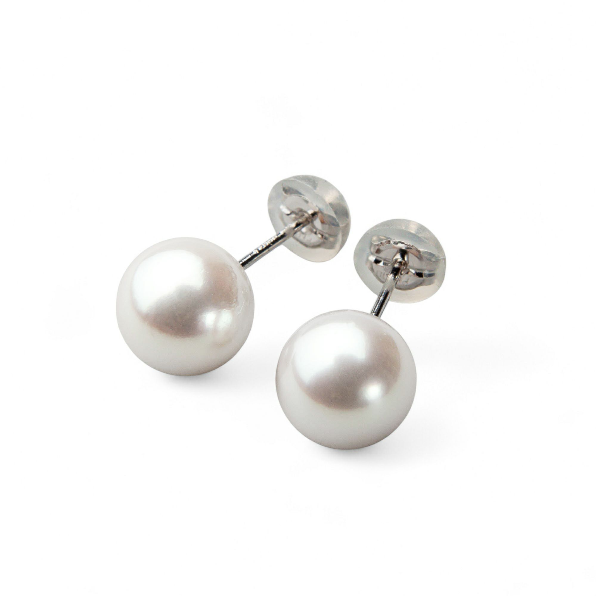 【超還元花珠ピアス】オーロラ花珠真珠 鑑別書付 パールピアス ホワイト系 8.0-8.5mm AAA Pt900 プラチナ [n4][hana-sale]（あこや真珠 ピアス スタッド）（冠婚葬祭 フォーマル プレゼント）
