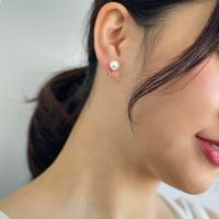 オーロラ花珠真珠 イヤリング8.0-8.5mm K14WG | 花珠真珠ピアス・イヤリング