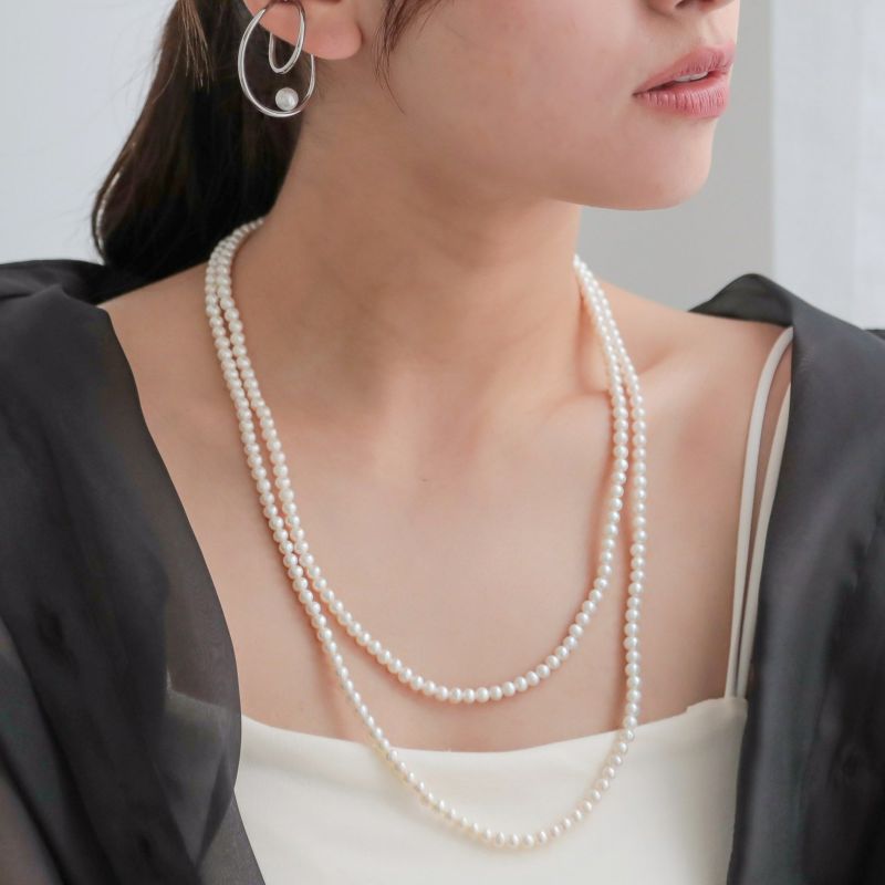 120cm 　6mm 真珠ネックレス　パールロングネックレス 楽天市場】淡水真珠 ロングネックレス 約6.5-7.0mm 120cm パール