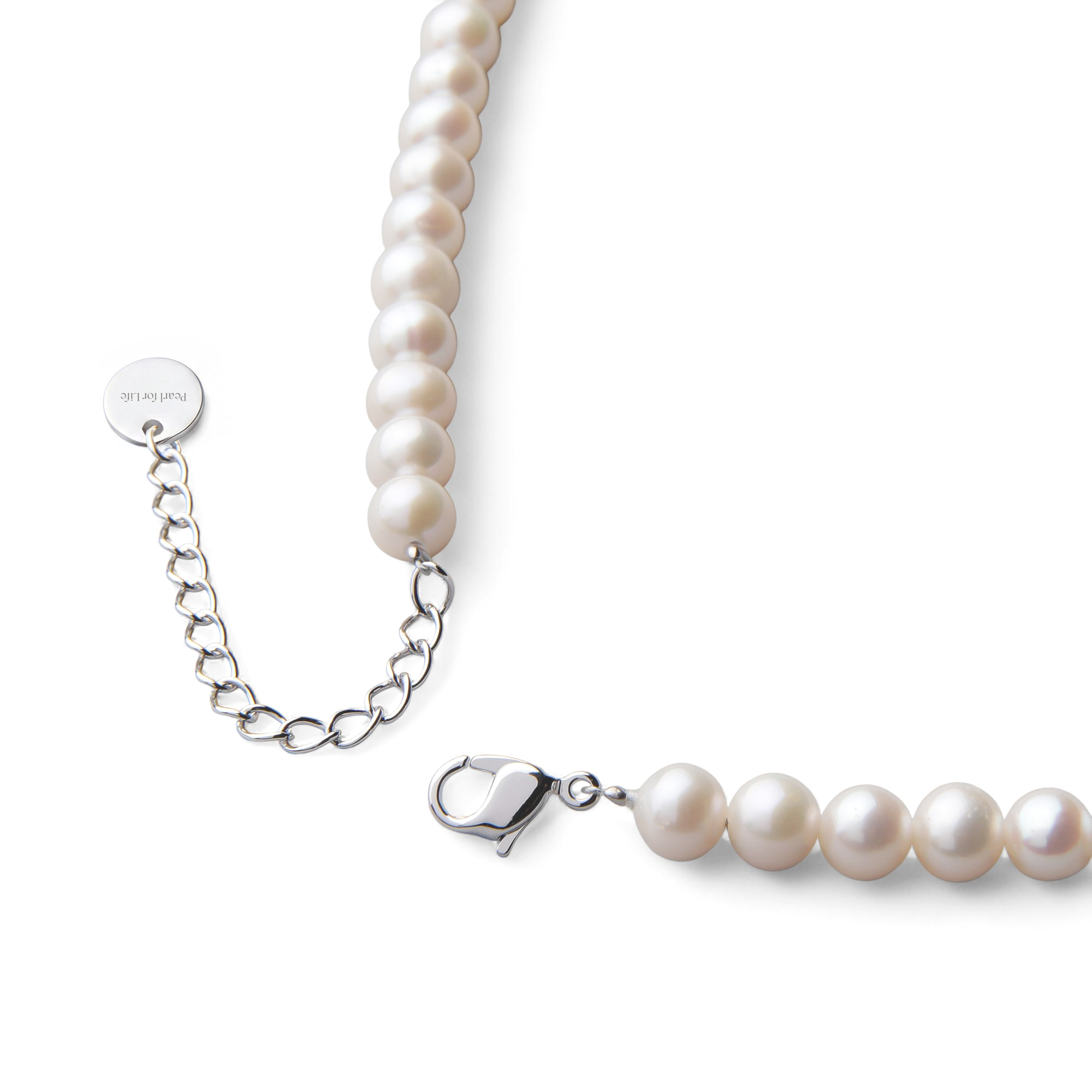 淡水真珠 パールネックレス ホワイト系 6.5-7.0mm BC ポテト バラクラスプ(silver) [n2][人気 ロングセラー] （本真珠 ネックレス）（冠婚葬祭 フォーマル 入学式 卒業式）