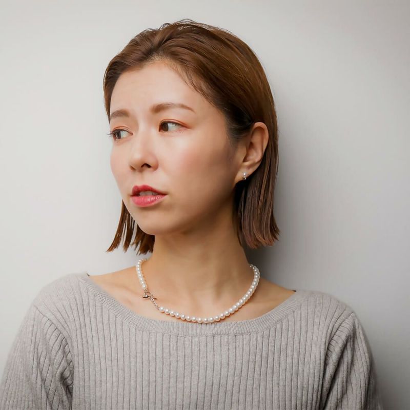 淡水真珠 パールネックレス ホワイト系 6.5-7.0mm BC ポテト バラクラスプ(silver) [n2][人気 ロングセラー] （本真珠 ネックレス）（冠婚葬祭 フォーマル 入学式 卒業式）