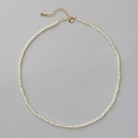 淡水真珠 パ－ルネックレス ホワイト系 2.5-3.0mm A～BB ポテト 引き輪(silver) [n3][人気 ロングセラー]（真珠 ネックレス）（ベビーパール）6月誕生石