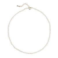 淡水真珠 パ－ルネックレス ホワイト系 2.5-3.0mm A～BB ポテト 引き輪(silver) [n3][人気 ロングセラー]（真珠 ネックレス）（ベビーパール）6月誕生石