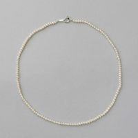 淡水真珠 パ－ルネックレス ホワイト系 2.5-3.0mm A～BB ポテト 引き輪(silver) [n3][人気 ロングセラー]（真珠 ネックレス）（ベビーパール）6月誕生石