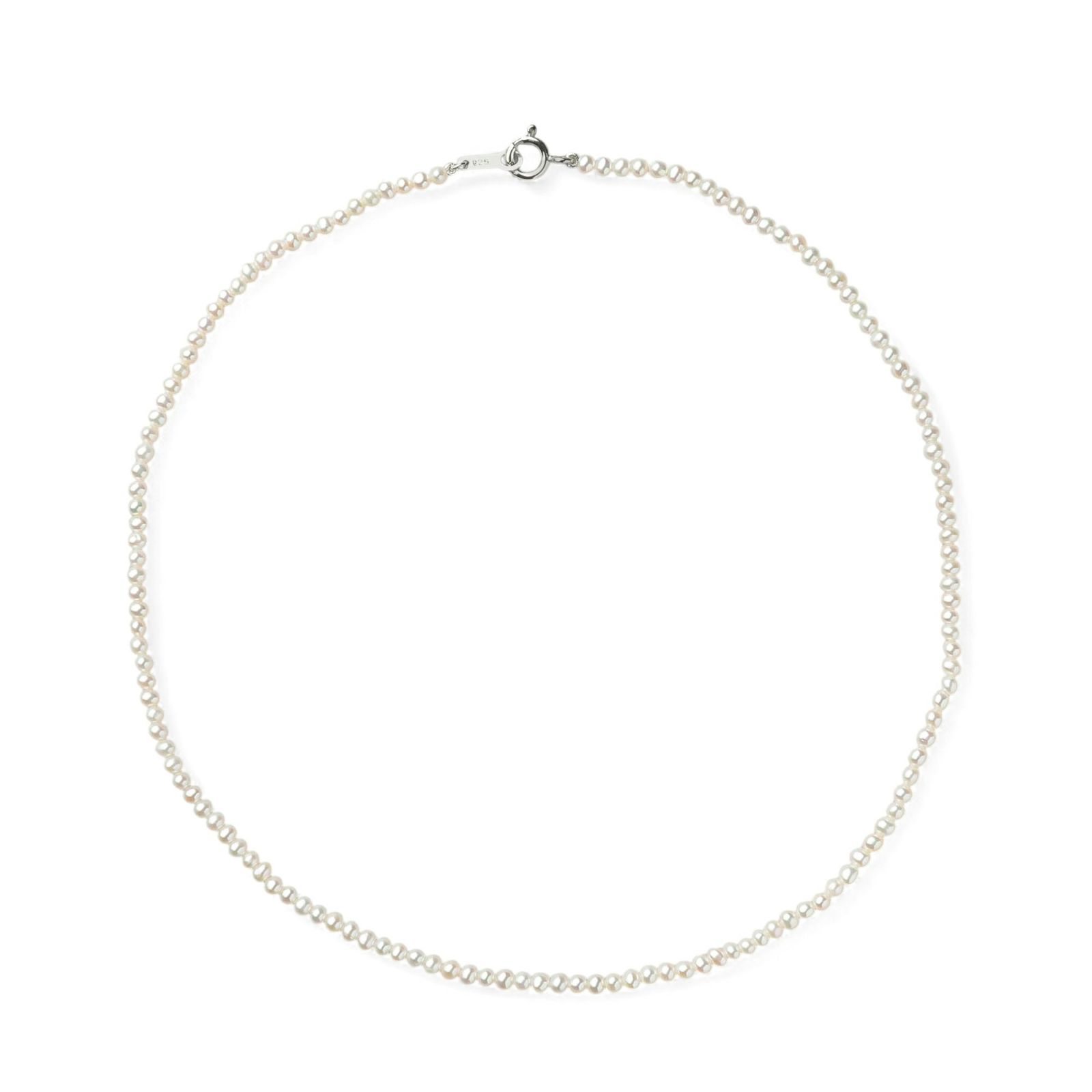 淡水真珠 パ－ルネックレス ホワイト系 2.5-3.0mm A～BB ポテト 引き輪(silver) [n3][人気 ロングセラー]（真珠 ネックレス）（ベビーパール）6月誕生石