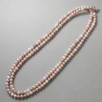パールネックレス 淡水真珠 ロングネックレス 7.0-8.0mm 120cm 本真珠 高品質