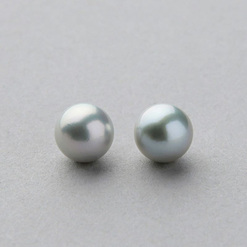 あこや黒真珠 パールピアス グレー系 8.0-8.5mm BBB K14WG ホワイトゴールド[n3][53-5050]（真珠 ピアス スタッド）（冠婚葬祭 フォーマル）