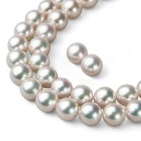 花珠真珠 ネックレス 2点セット 8.0-8.5mm ≪ハイクオリティ花珠≫ 高品質 AAA 花珠鑑別書付  パールネックレス パールピアス イヤリング [n4][80-4334]（真珠ネックレス アコヤ真珠 本真珠）