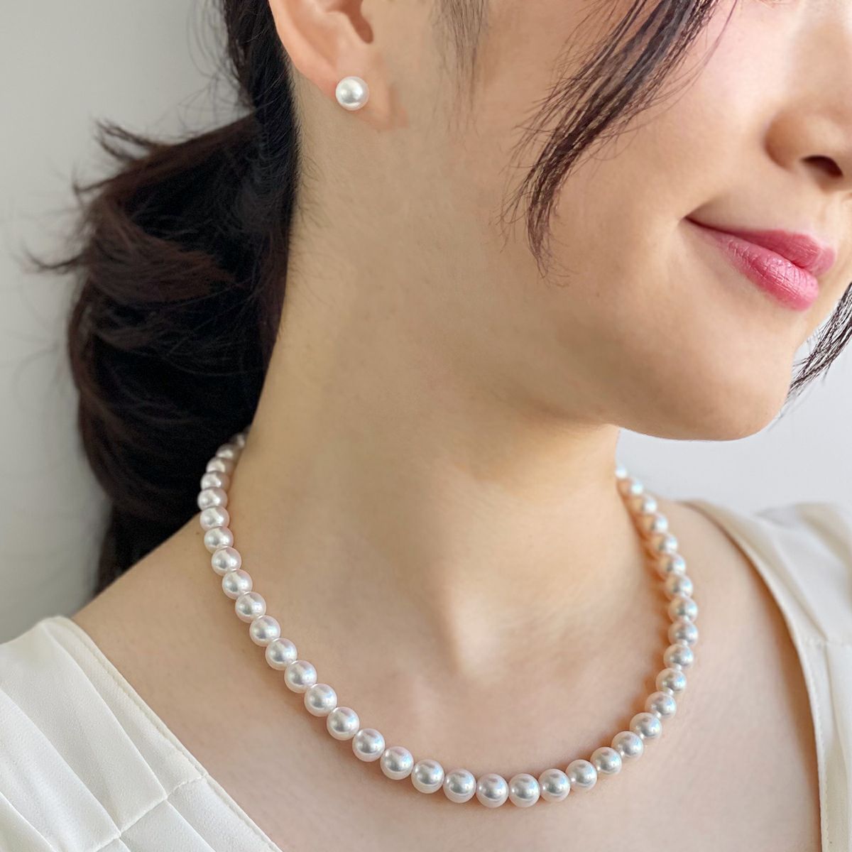 花珠真珠 ネックレスセット8.0-8.5mm -HIGH Quality- | HIGH Quality 