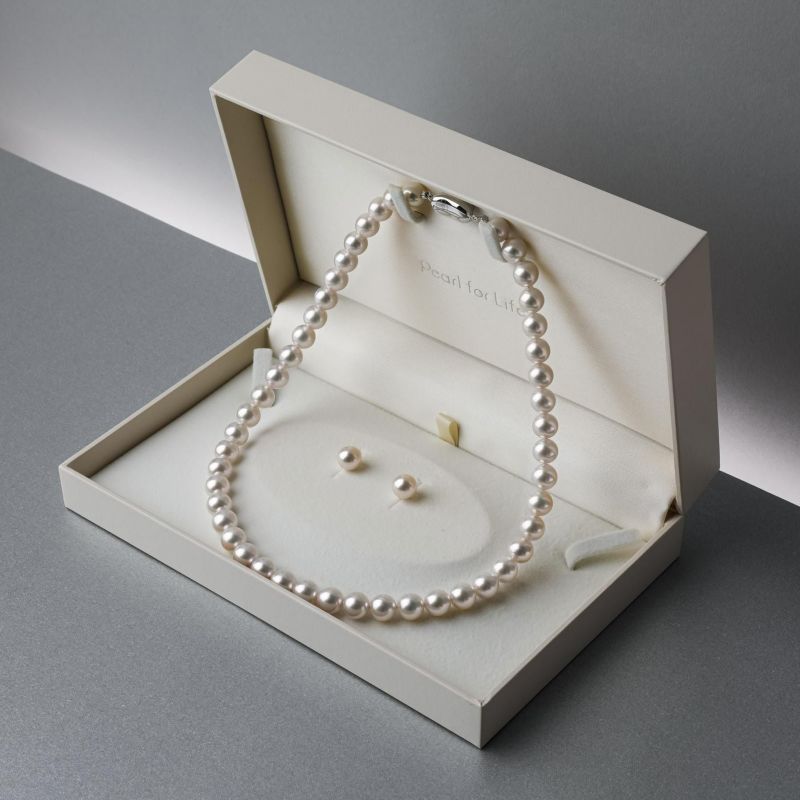真珠ネックレス ダイヤモンド付きペンダント14mmk18真珠の首飾りH904