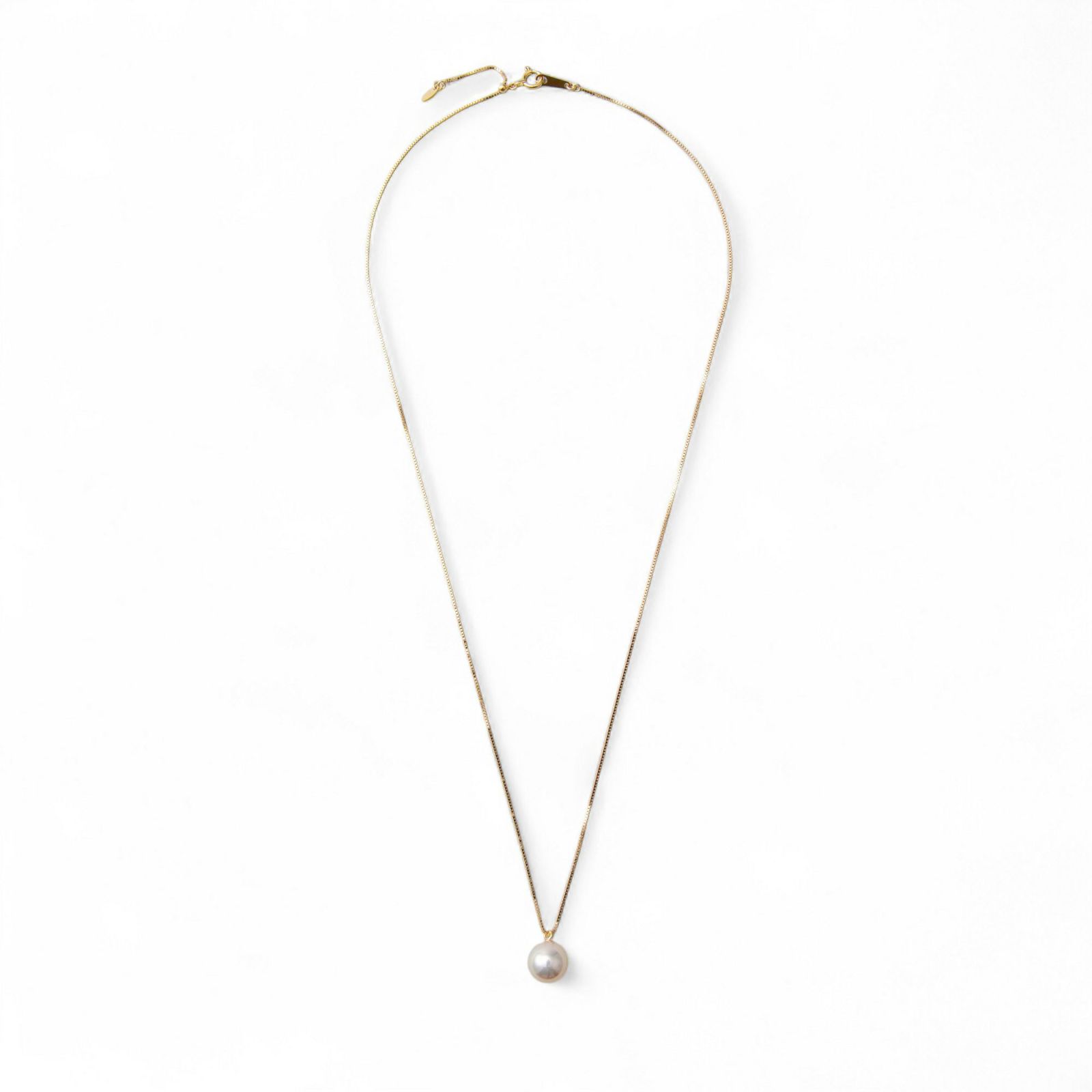 オーロラ花珠真珠 鑑別書付 1粒パールネックレス（45cmチェーン） ホワイト系 8.0-8.5mm AAA K18 ゴールド [n4][52-7173]（あこや真珠 プチペンダント）（冠婚葬祭 フォーマル プレゼント）