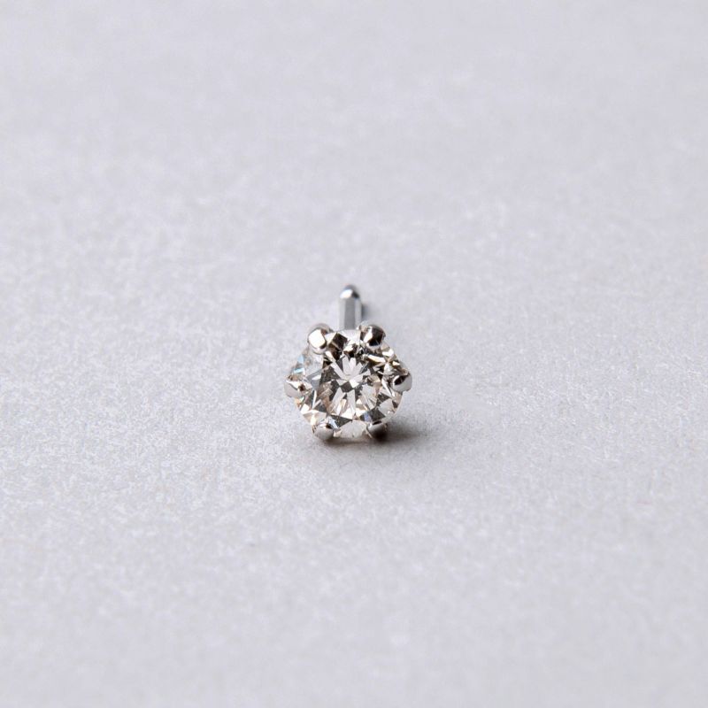 [片耳売り] ダイヤモンド スタッドピアス Pt900 プラチナ 0.25ct SIクラス [ミニ鑑別書付き] （両耳ペアで0.5ct）（イヤリングにも変更可能） [n2]（一粒ダイヤ）（オフィス 普段使いに）