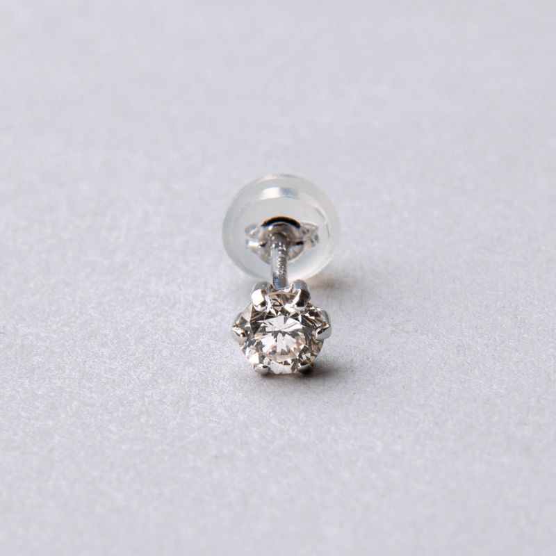 [片耳売り] ダイヤモンド スタッドピアス Pt900 プラチナ 0.25ct SIクラス [ミニ鑑別書付き] （両耳ペアで0.5ct）（イヤリングにも変更可能） [n2]（一粒ダイヤ）（オフィス 普段使いに）