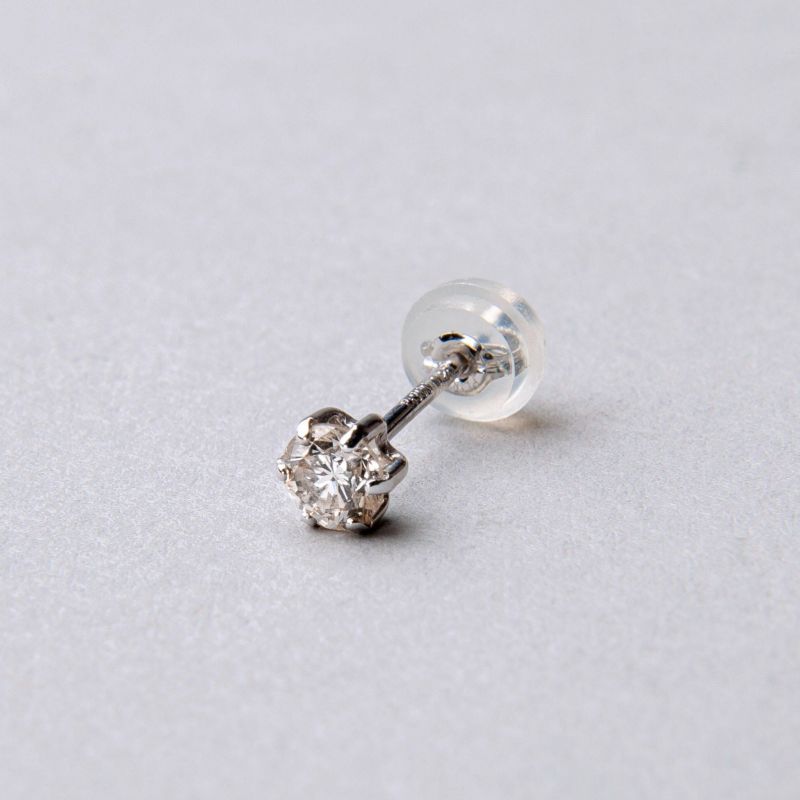 [片耳売り] ダイヤモンド スタッドピアス Pt900 プラチナ 0.25ct SIクラス [ミニ鑑別書付き] （両耳ペアで0.5ct）（イヤリングにも変更可能） [n2]（一粒ダイヤ）（オフィス 普段使いに）