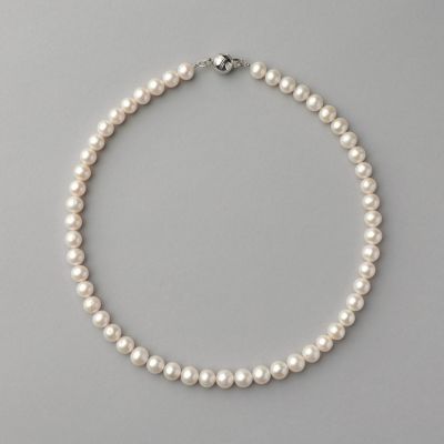 淡水真珠 ネックレス<br>7.5-8.0mm　ホワイト
