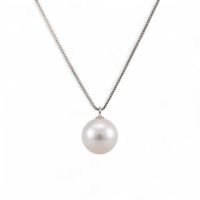 【初めての方におすすめ】あこや本真珠 一粒パールネックレス（チェーン付） ホワイト系 8.0-8.5mm BBB K18/K18WG プチペンダント【本店限定商品】[n3]