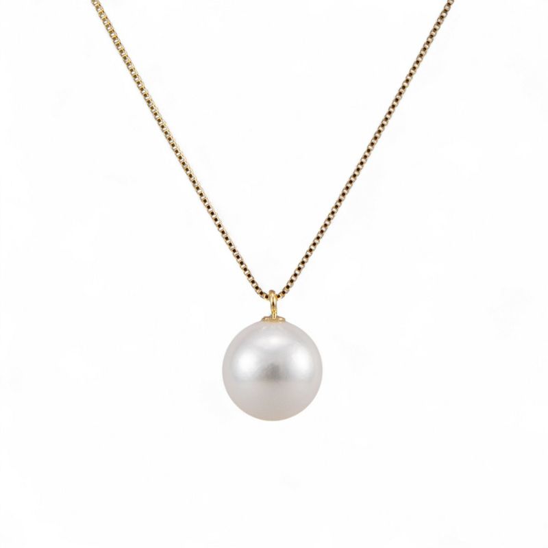 【初めての方におすすめ】あこや本真珠 一粒パールネックレス（チェーン付） ホワイト系 8.0-8.5mm BBB K18/K18WG プチペンダント【本店限定商品】[n3]