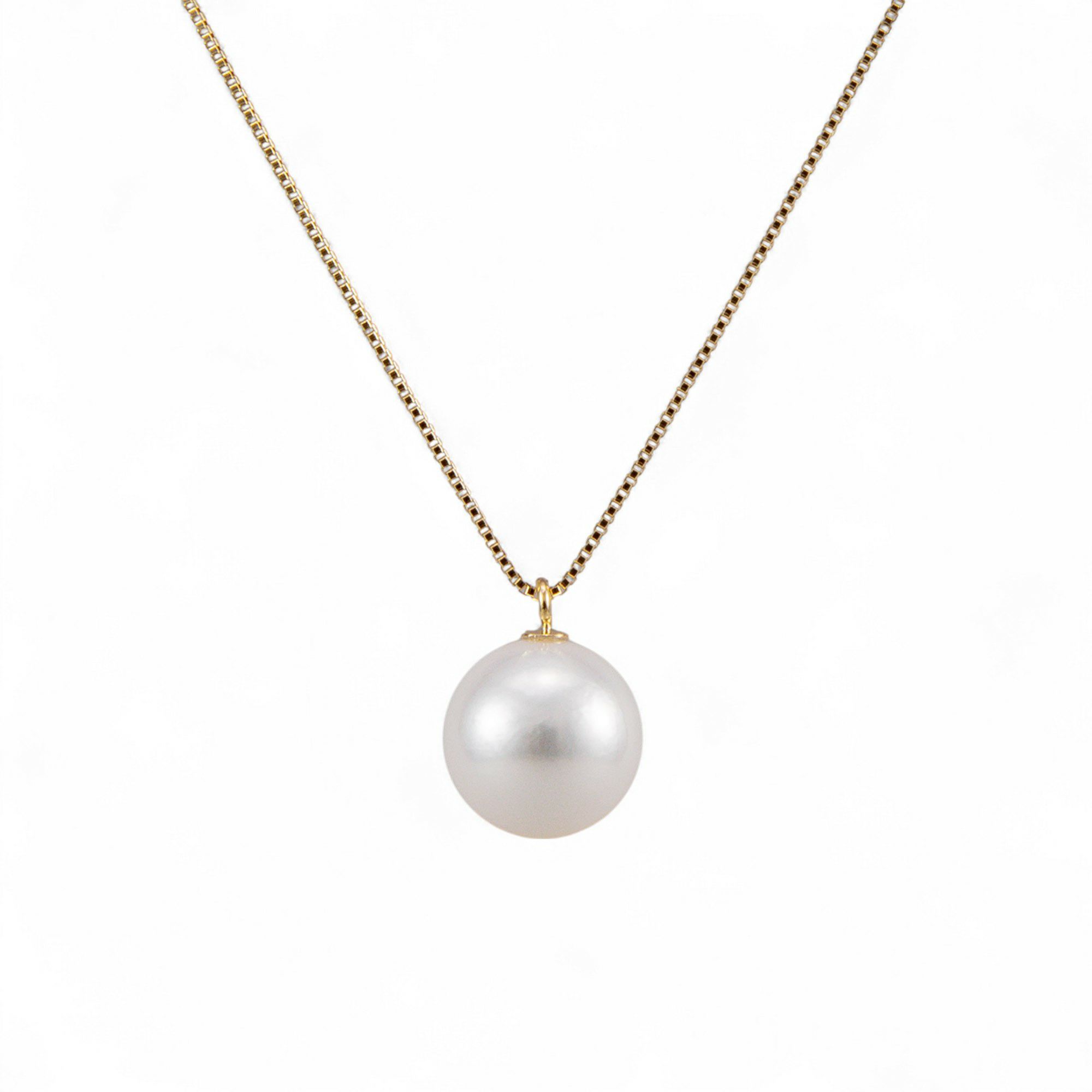 【初めての方におすすめ】あこや本真珠 一粒パールネックレス（チェーン付） ホワイト系 8.0-8.5mm BBB K18/K18WG プチペンダント【本店限定商品】[n3]