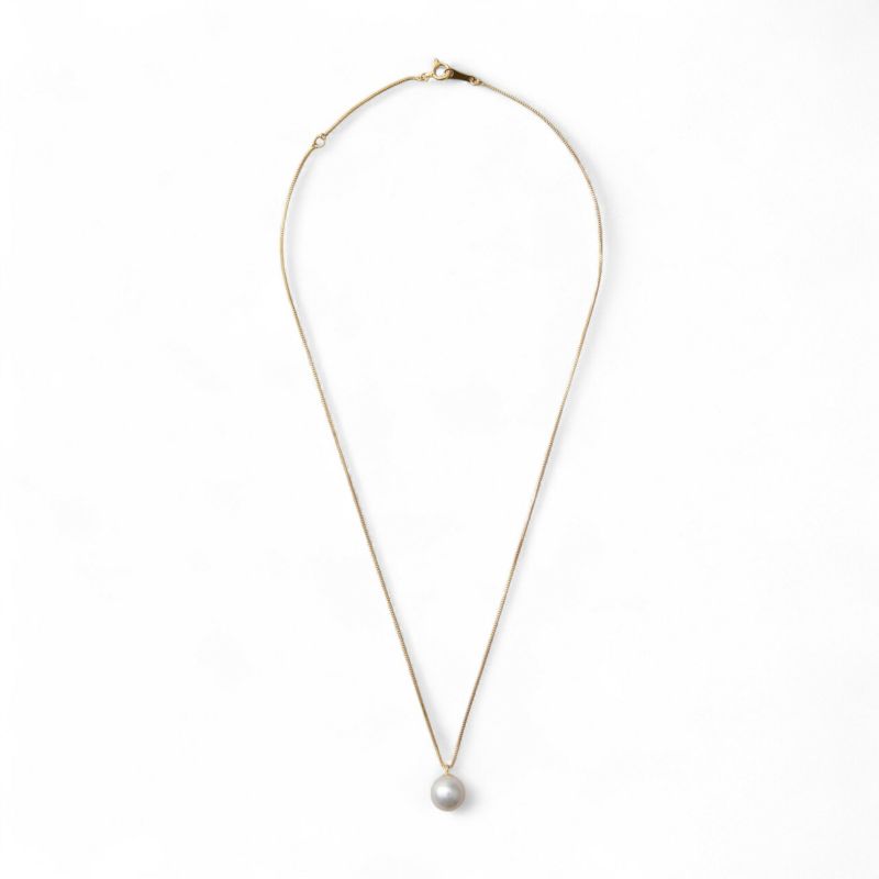【初めての方におすすめ】あこや本真珠 一粒パールネックレス（チェーン付） ホワイト系 8.0-8.5mm BBB K18/K18WG プチペンダント【本店限定商品】[n3]