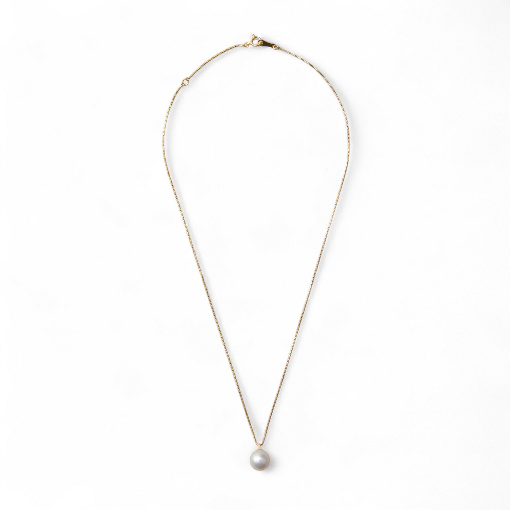 【初めての方におすすめ】あこや本真珠 一粒パールネックレス（チェーン付） ホワイト系 8.0-8.5mm BBB K18/K18WG プチペンダント【本店限定商品】[n3]