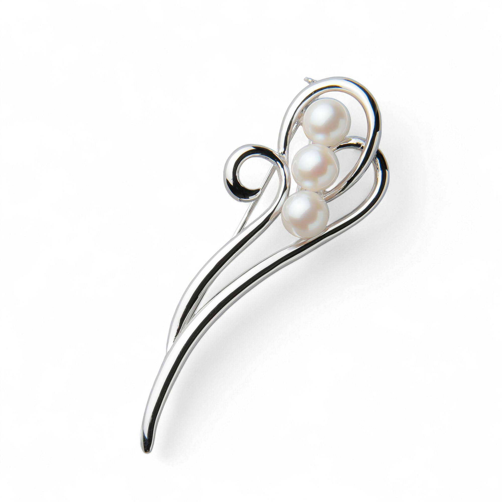 あこや真珠 3粒 ブローチ7.0-7.5mm SV925