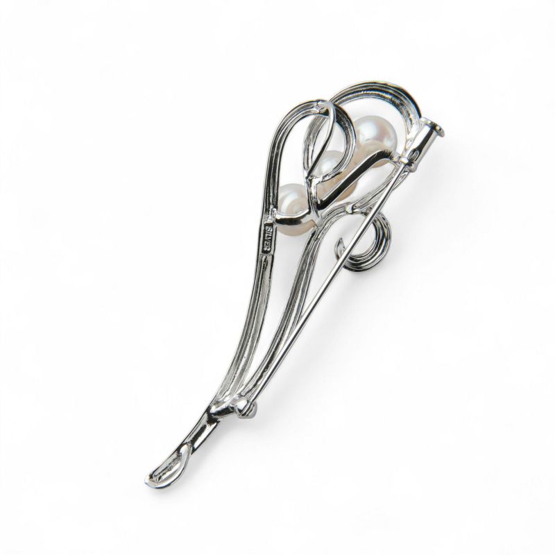 あこや真珠 3粒 ブローチ7.0-7.5mm SV925