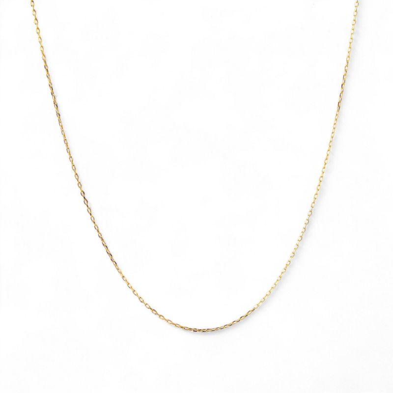 あずきチェーン K18　太さ:1.0mm(線径:0.28mm) 長さ:45cm スライド式（無段階で調節可） ゴールド [n4]（ペンダント チェーンネックレス 18金）