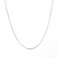 あずきチェーン K18　太さ:1.0mm(線径:0.28mm) 長さ:45cm スライド式（無段階で調節可） ゴールド [n4]（ペンダント チェーンネックレス 18金）