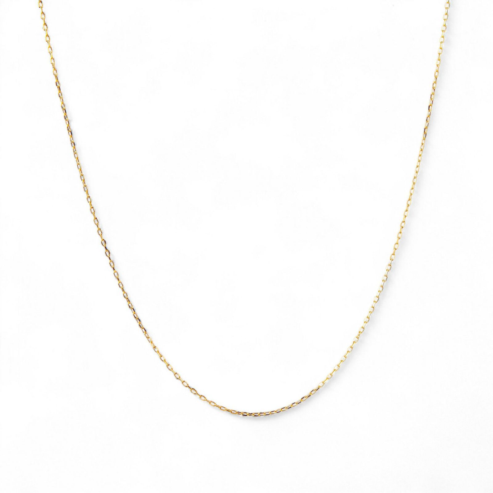 あずきチェーン K18　太さ:1.0mm(線径:0.28mm) 長さ:45cm スライド式（無段階で調節可） ゴールド [n4]（ペンダント チェーンネックレス 18金）