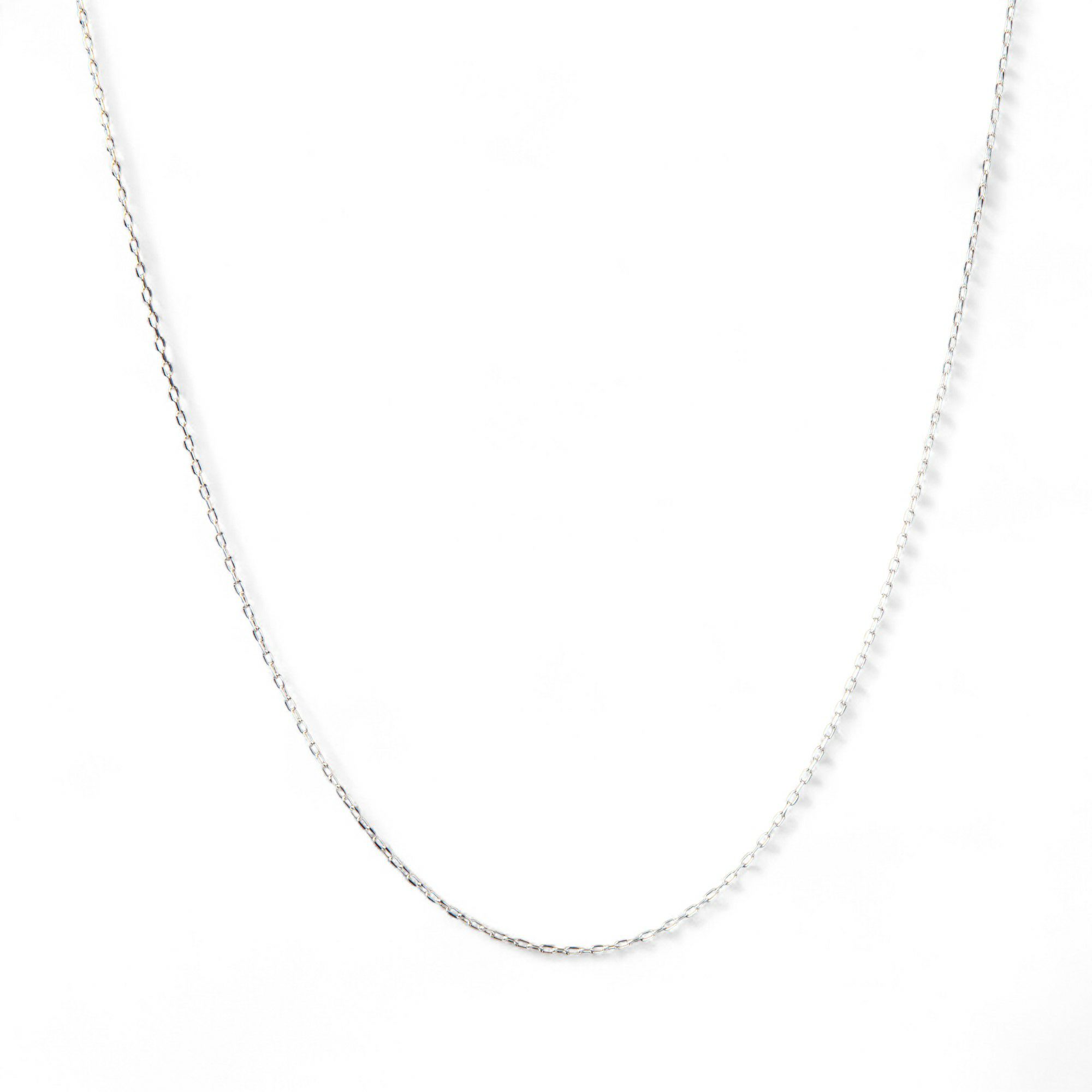 あずきチェーン K18WG　太さ:1.0mm(線径:0.28mm) 長さ:45cm スライド式（無段階で調節可） ホワイトゴールド [n4]（ペンダント チェーンネックレス 18金）