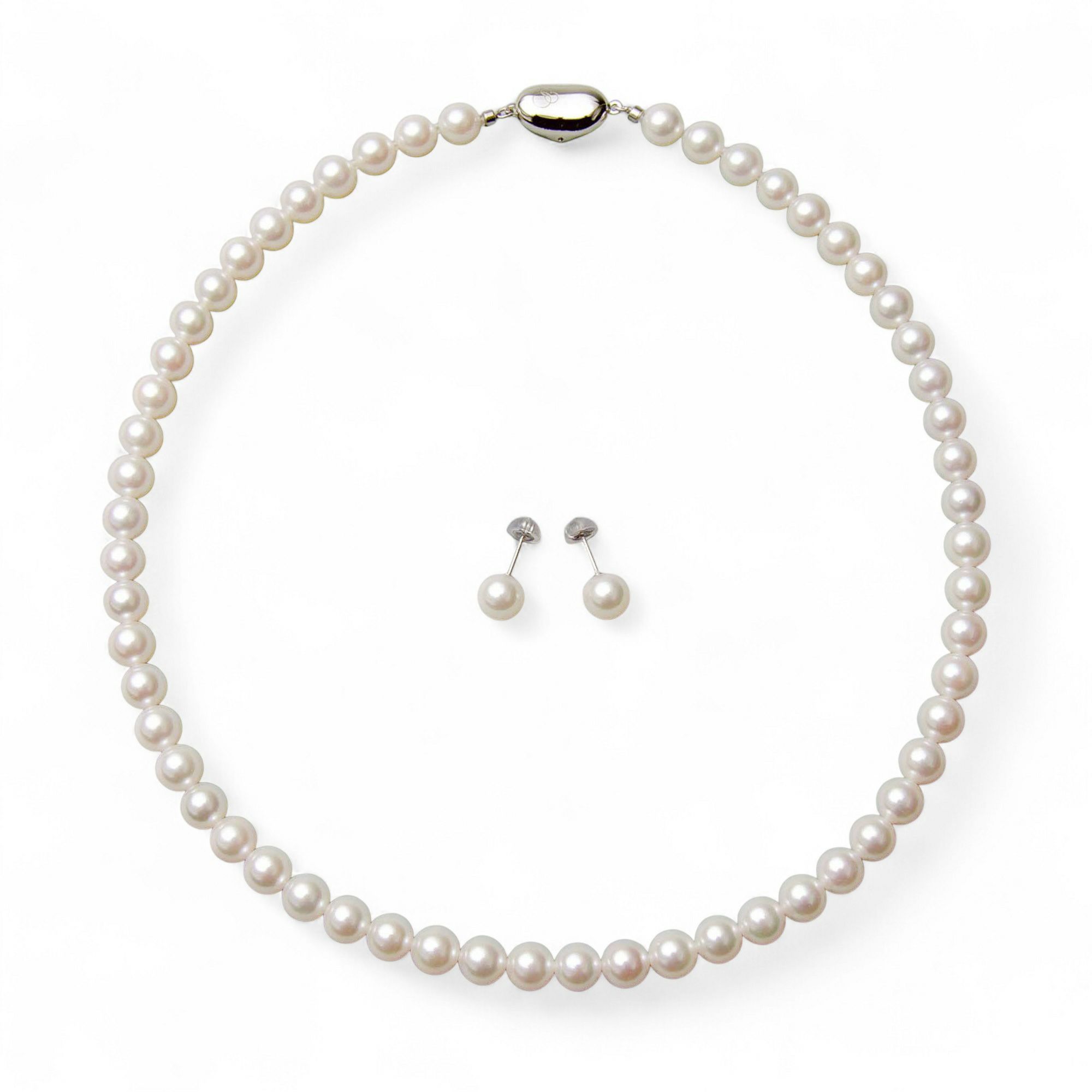 あこや真珠 ネックレス セット(ピアス/イヤリング付き) 7.0-7.5mm　B～CB～CB～C 《冠婚葬祭におすすめ》 本真珠 2点セット [n2][人気 ロングセラー]（パールネックレス 真珠ネックレス）（冠婚葬祭 フォーマル 入学式 卒業式 成人式）