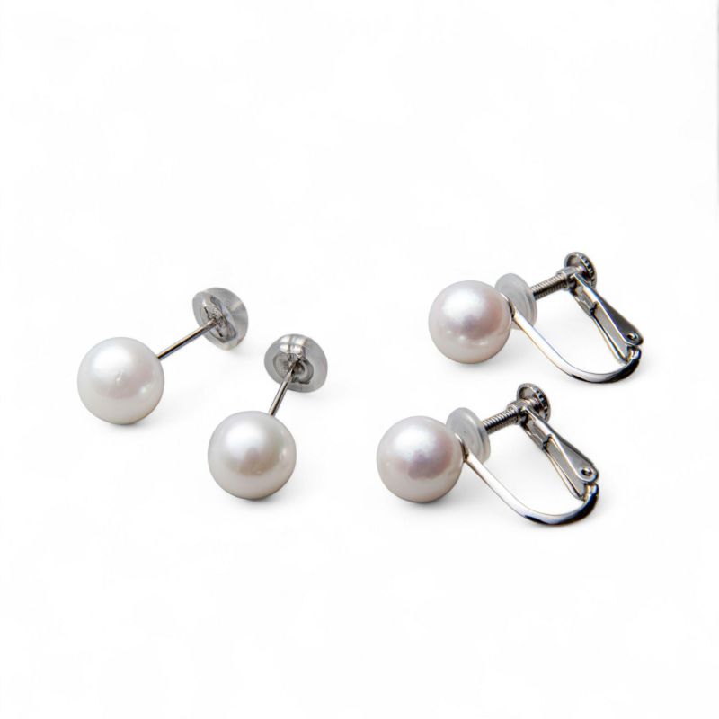 あこや真珠 ネックレス セット(ピアス/イヤリング付き) 7.0-7.5mm　B～CB～CB～C 《冠婚葬祭におすすめ》 本真珠 2点セット [n2][人気 ロングセラー]（パールネックレス 真珠ネックレス）（冠婚葬祭 フォーマル 入学式 卒業式 成人式）