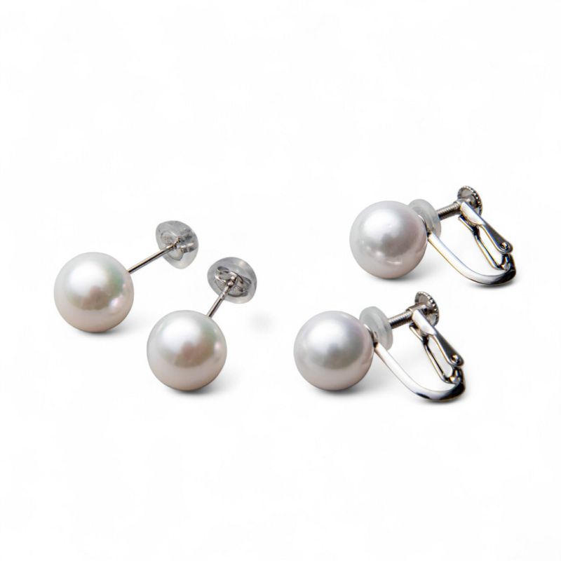 《隣と差がつく》 あこや真珠 パールネックレス＆ピアス 2点セット 8.5-9.0mm A～BBB～C  真珠ピアス イヤリング[n2][人気 ロングセラー]（真珠ネックレス パール アコヤ本真珠）（冠婚葬祭 フォーマル 入学式 卒業式 成人式）